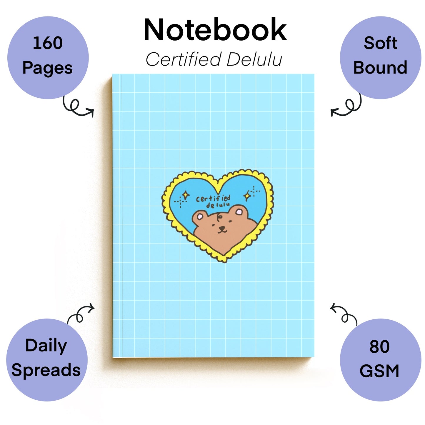 A5 Notebook with Pocket Diary Combo - Certified Delulu