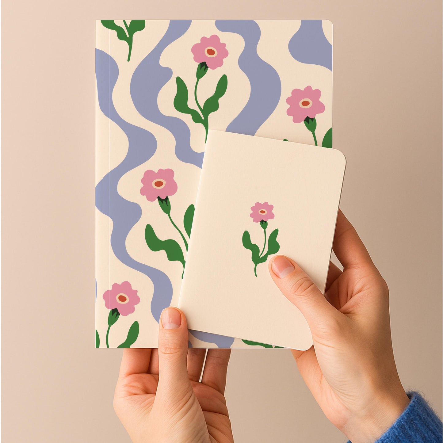 A5 Notebook with Pocket Diary Combo - Petal Please