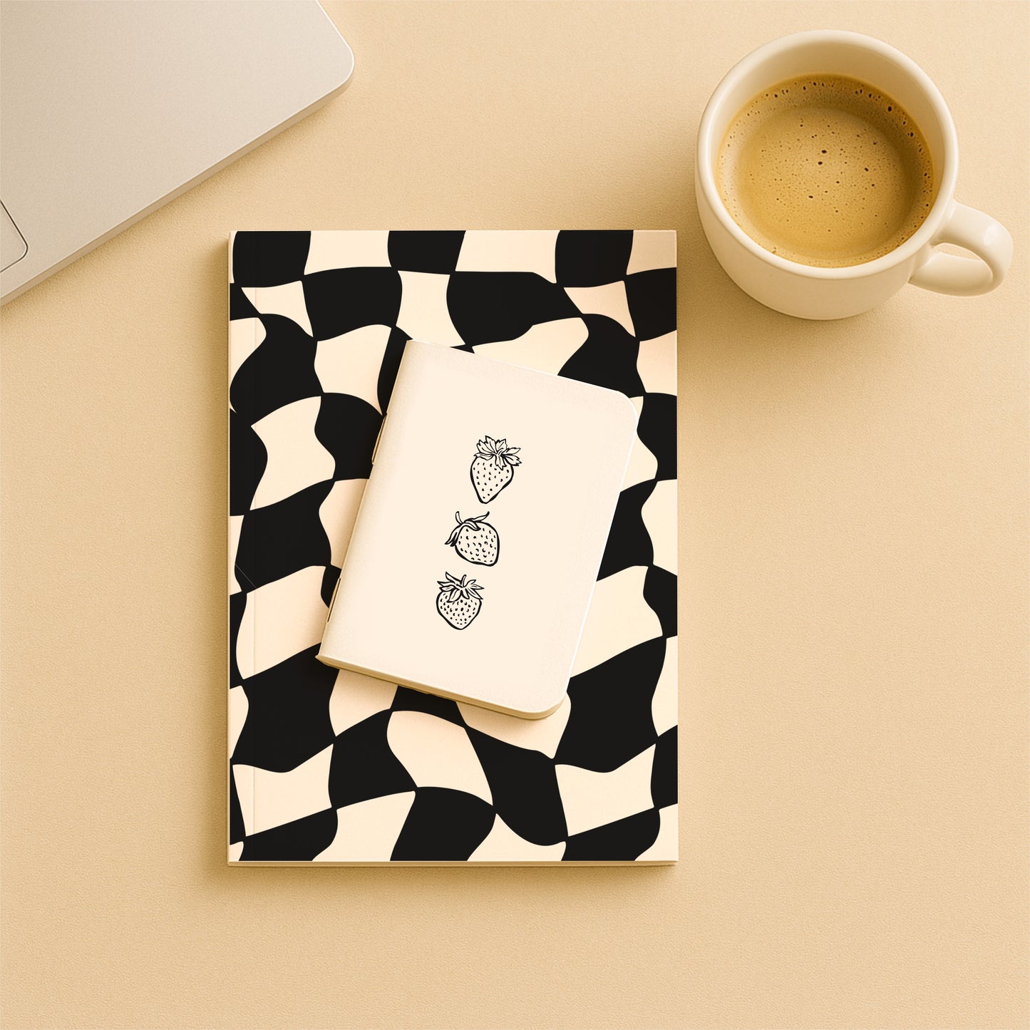 A5 Notebook with Pocket Diary Combo - Wavy Black
