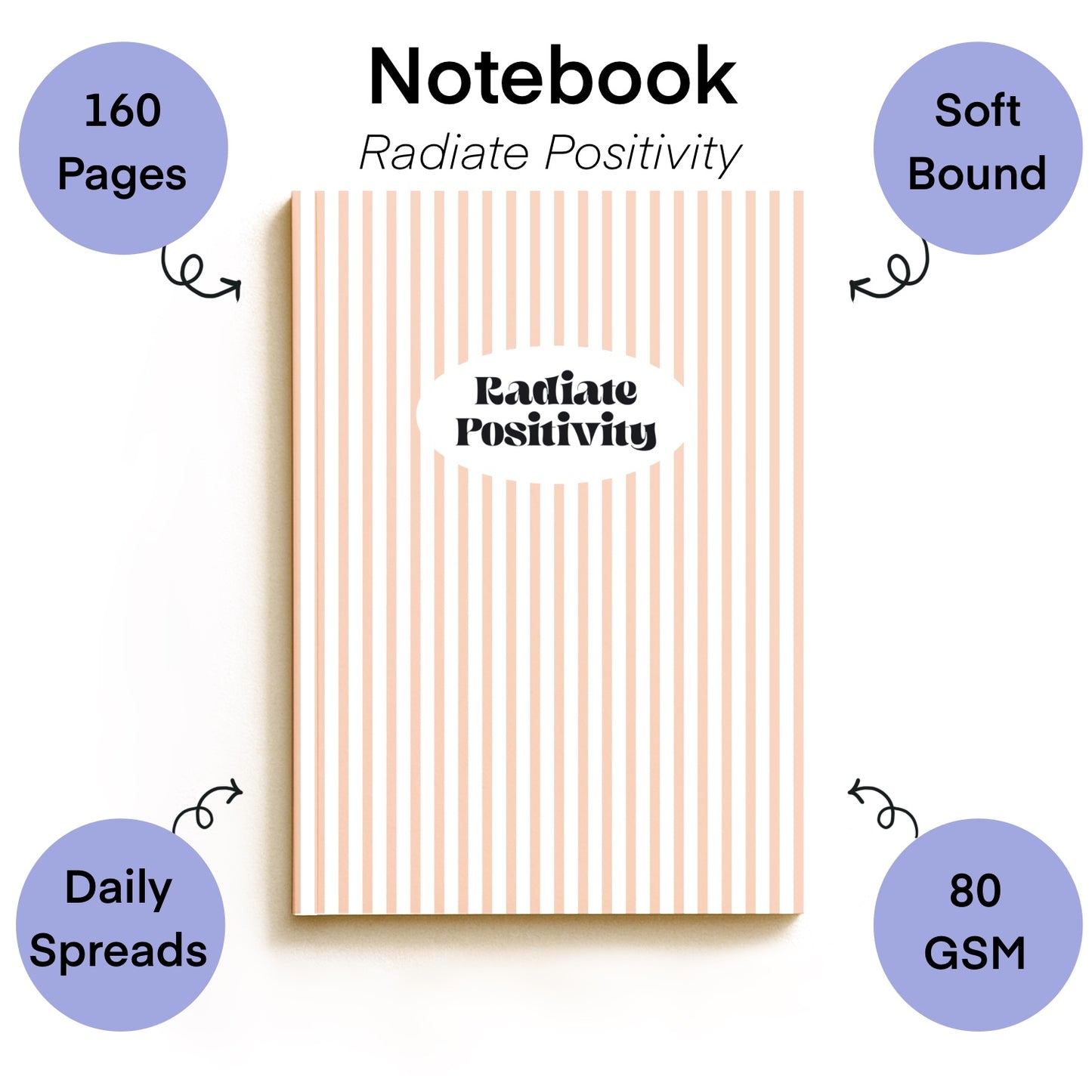 A5 Notebook with Pocket Diary Combo - Radiate Positivity
